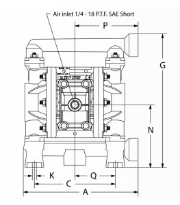 Máy bơm màng khí nén ARO 3/8 inch Non-Metallic dòng EXP Series chính hãng